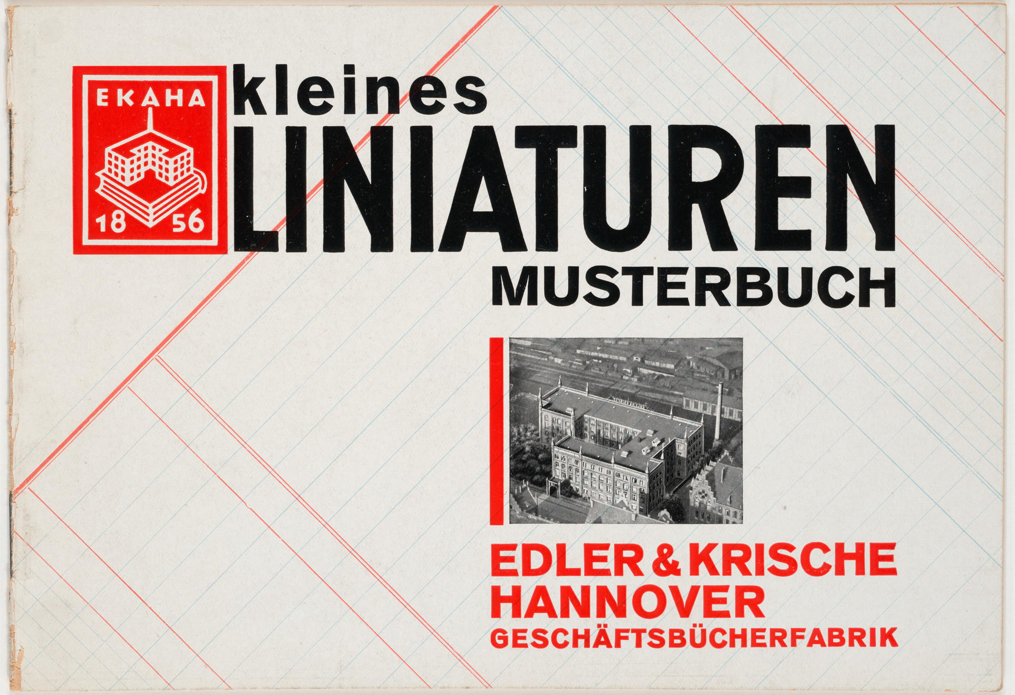 Kurt Schwitters. Kleines Liniaturen-Musterbuch, Edler & Krische Hannover, Geschäftsbücherfabrik