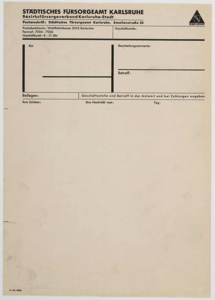 Städtisches Fürsorgeamt Karlsruhe
