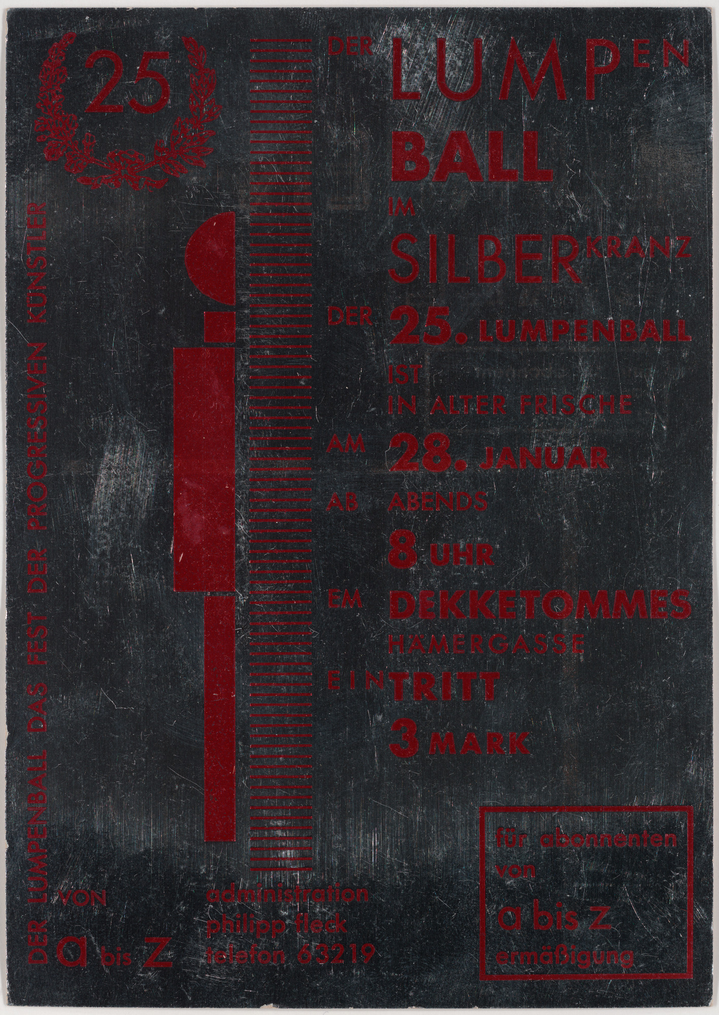 Franz Wilhelm Seiwert. Der Lumpenball in Silber, der 25. Lumpenball am 28. Januar