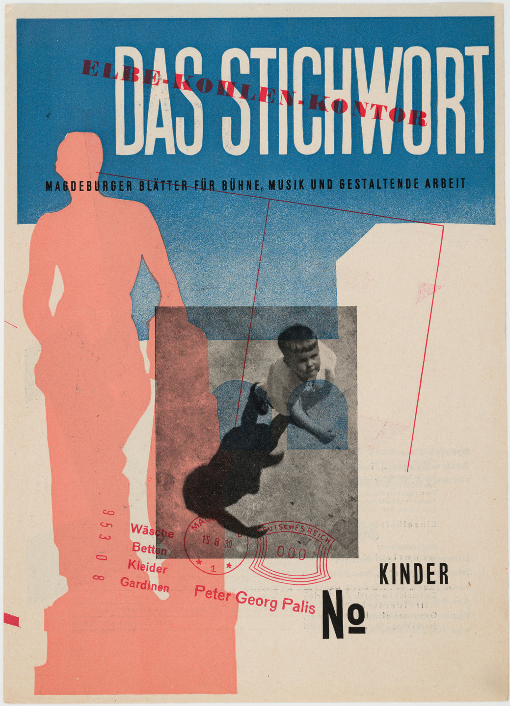 Xanti Schawinsky. Das Stichwort: Magdeburger Blätter für Bühne, Musik und Gestaltende Arbeit, Elbe-Kohlen-Kontor. 1930