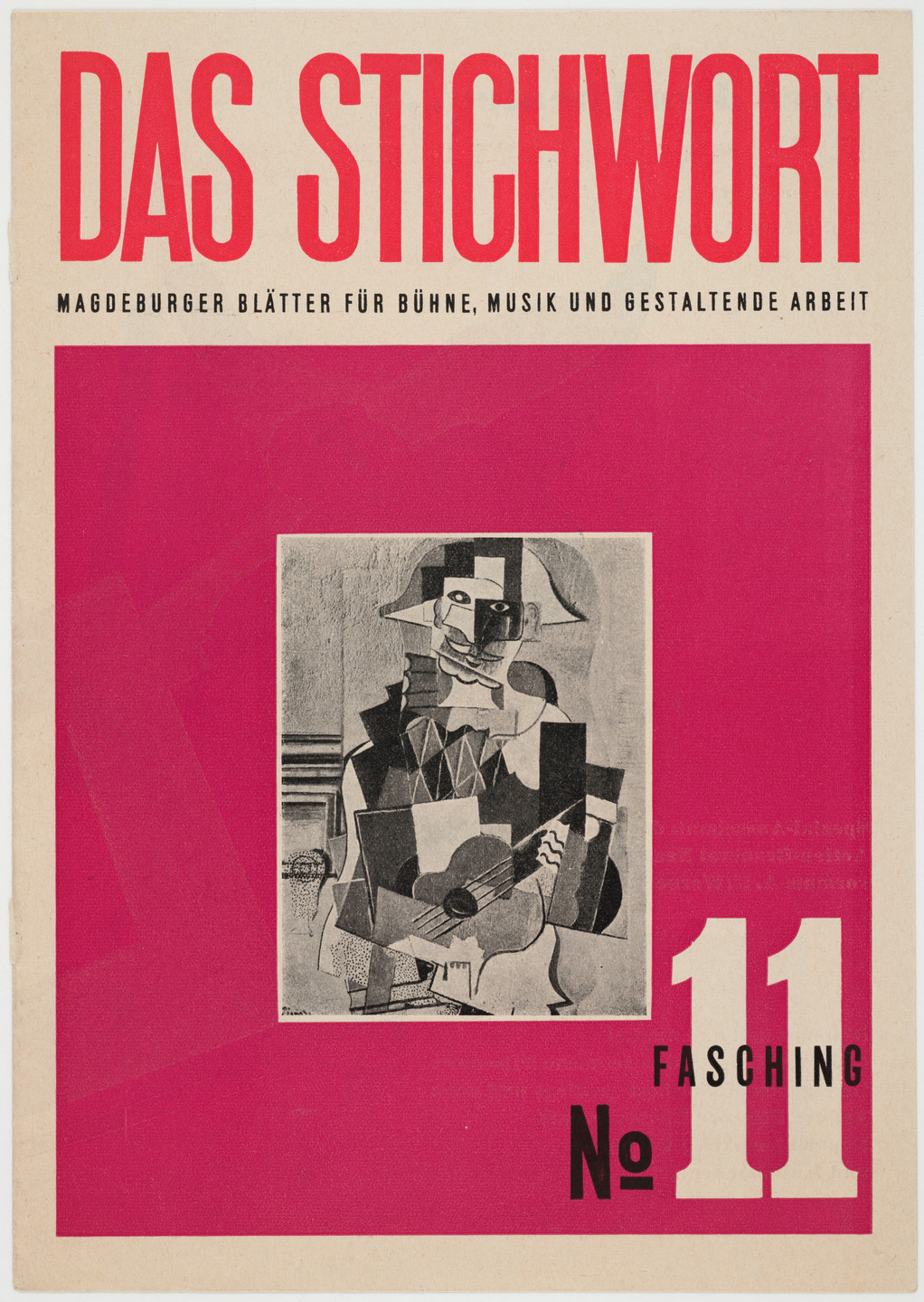 Xanti Schawinsky. Das Stichwort: Magdeburger Blätter für Bühne, Musik und Gestaltende Arbeit, No. 11, Fasching. 1930