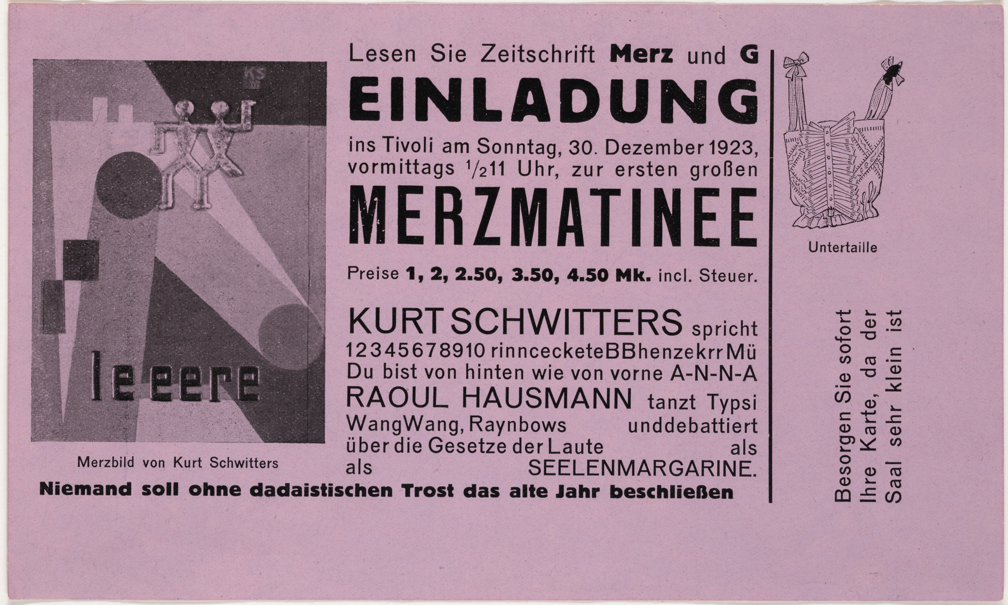 Kurt Schwitters. Merzmatinee