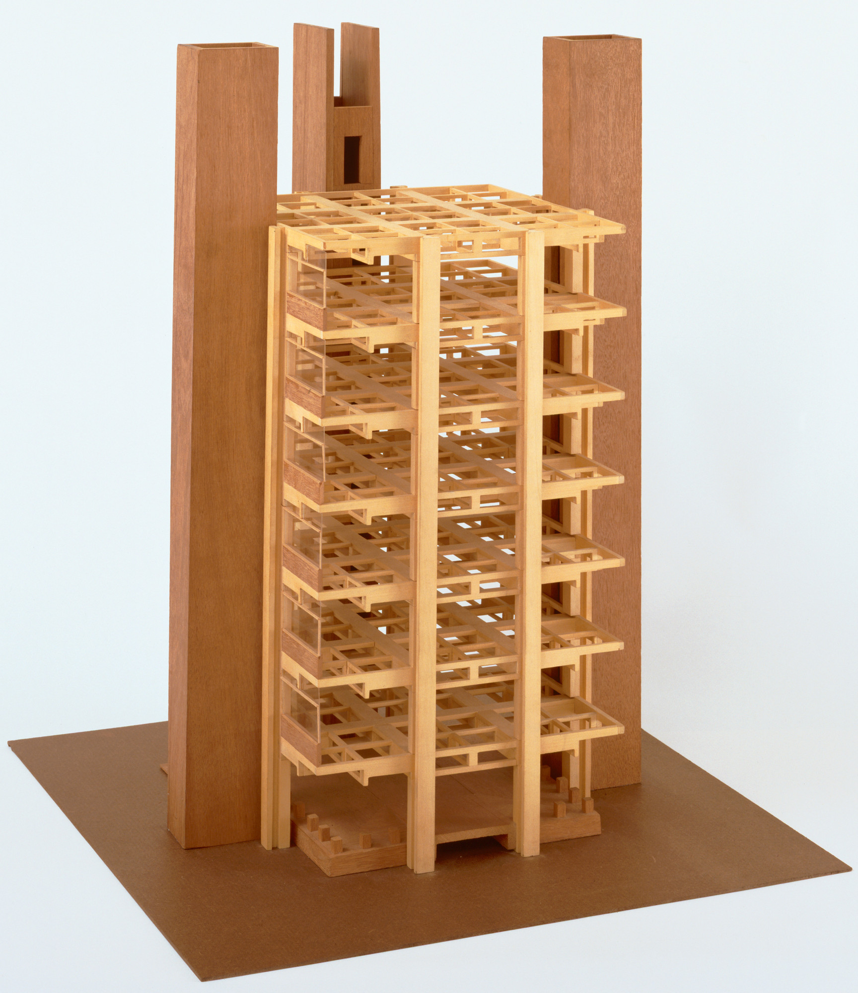 Louis I. Kahn. Alfred Newton Richards Medical Research Building, University of Pennsylvania, Philadelphia, Pennsylvania (Structure of typical laboratory tower [final version])