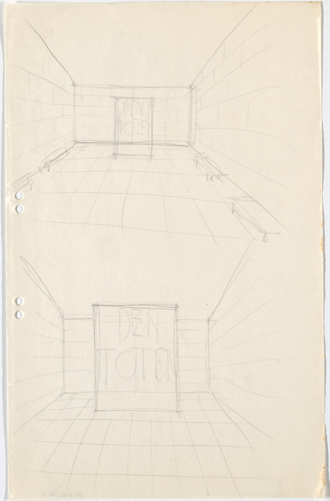 Neue Wache War Memorial, project, Berlin-Mitte, Germany, Two interior perspectives