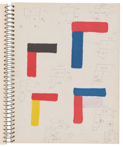 Ellsworth Kelly. Sketchbook #65, Early Studies for Chatham Series. 1970
