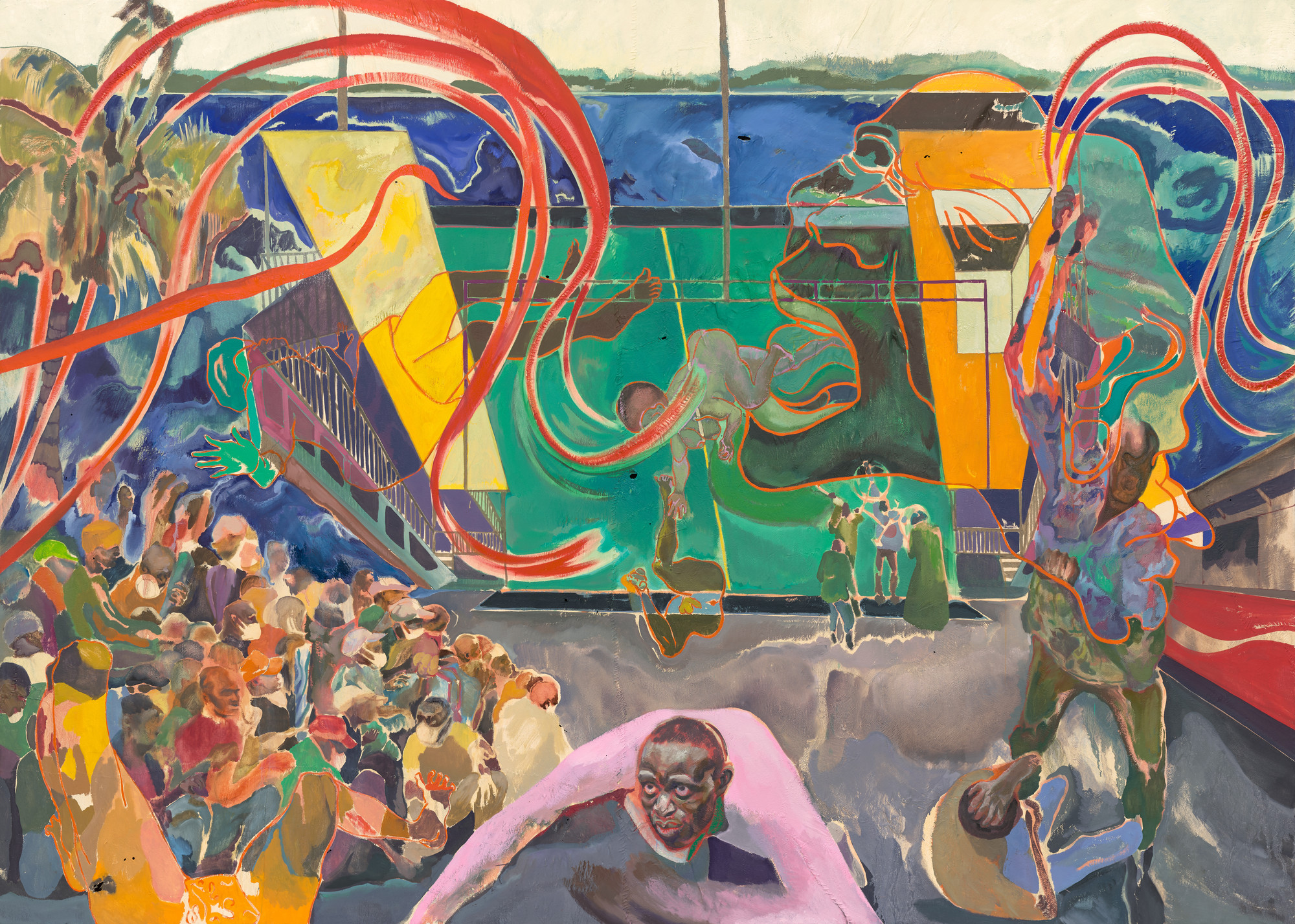 Michael Armitage. Curfew (Likoni March 27 2020). 2022