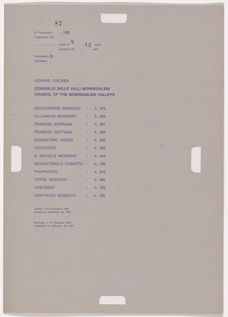 Postal Dossier (Dossier postale) by Alighiero Boetti