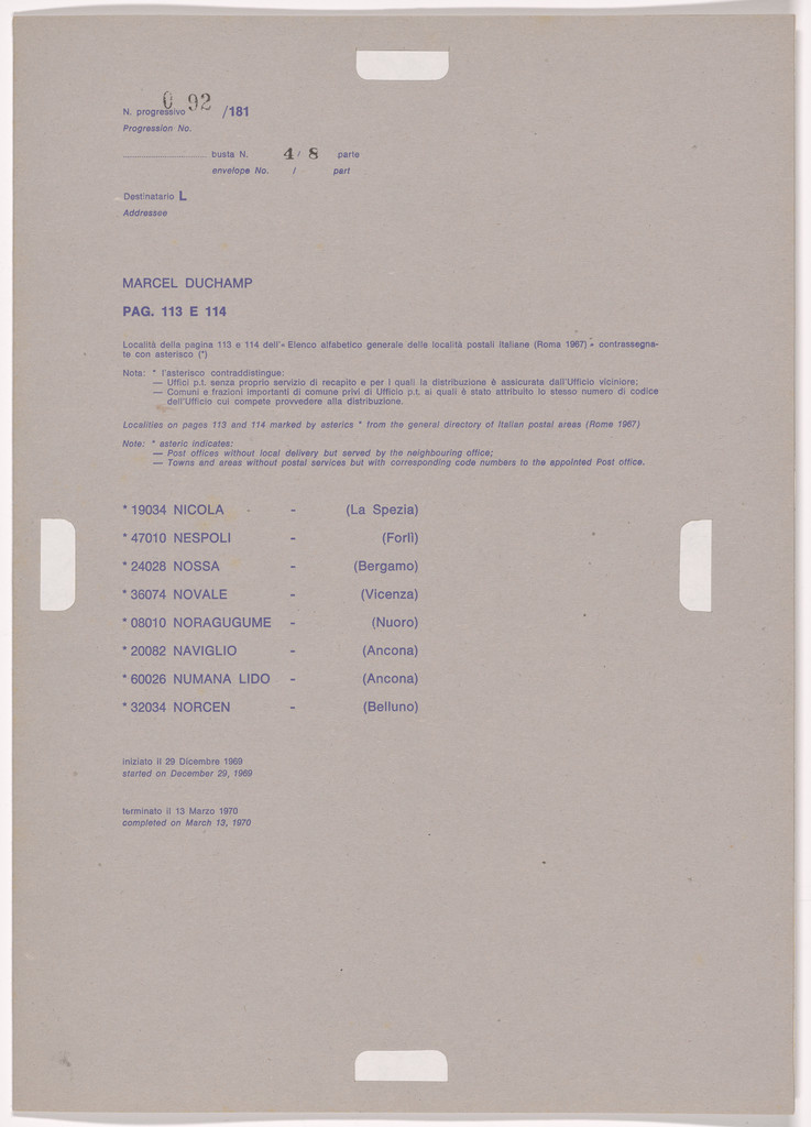 Postal Dossier (Dossier postale) by Alighiero Boetti