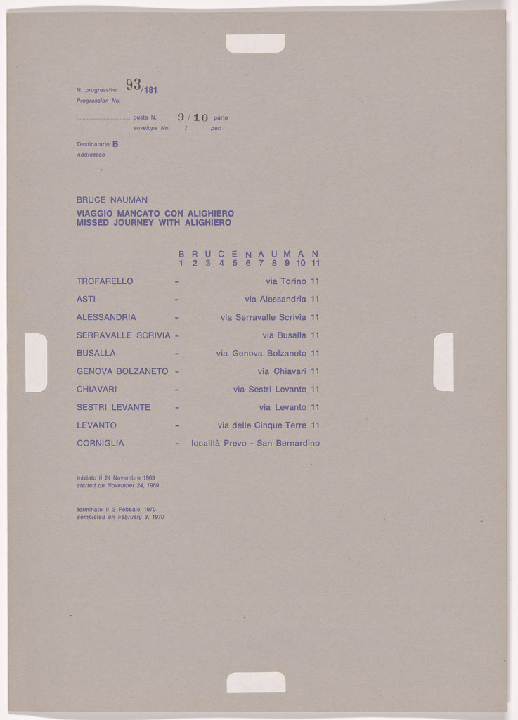 Postal Dossier (Dossier postale) by Alighiero Boetti