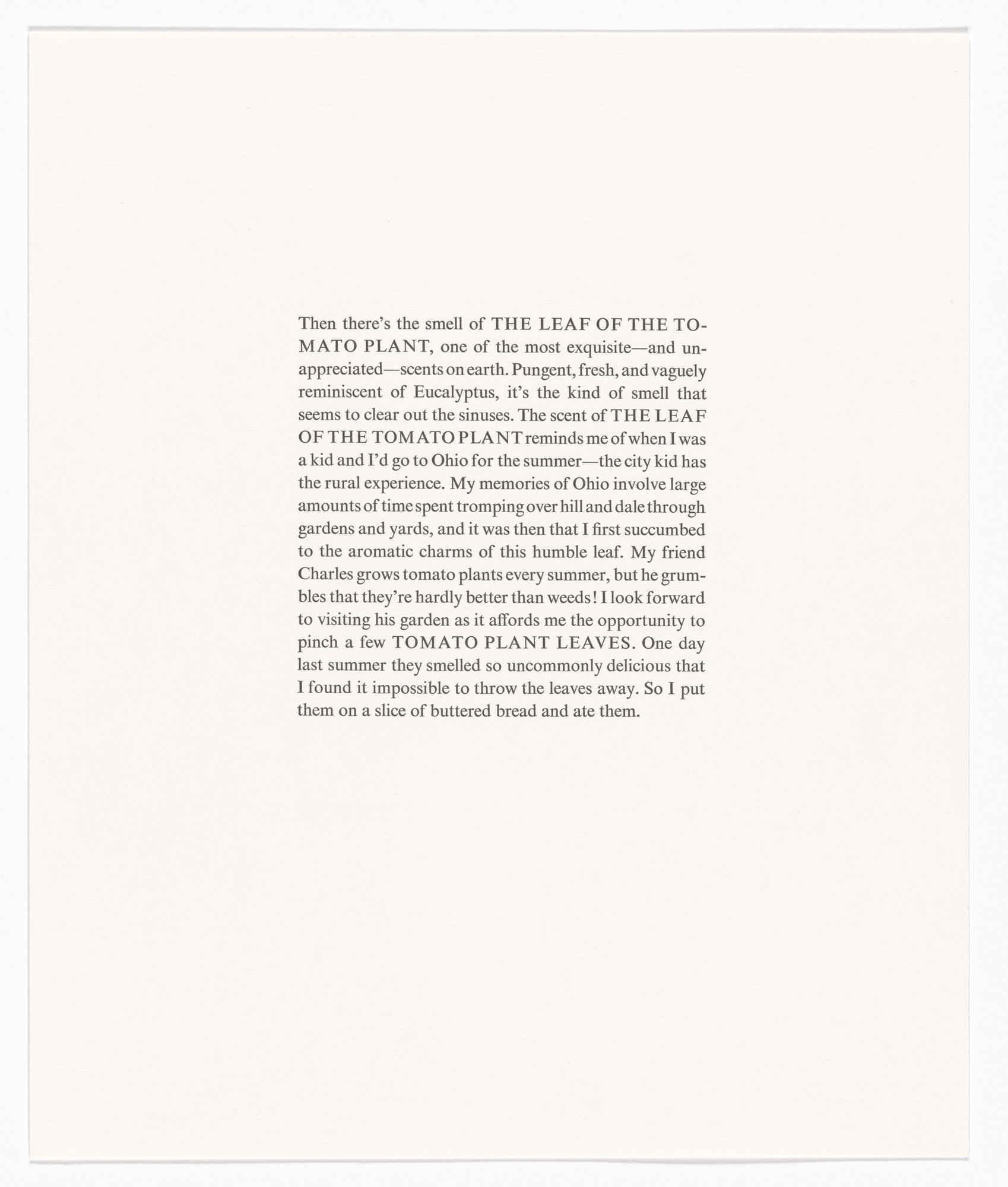 Charles Christopher Hill. Untitled from The Smells of Summer