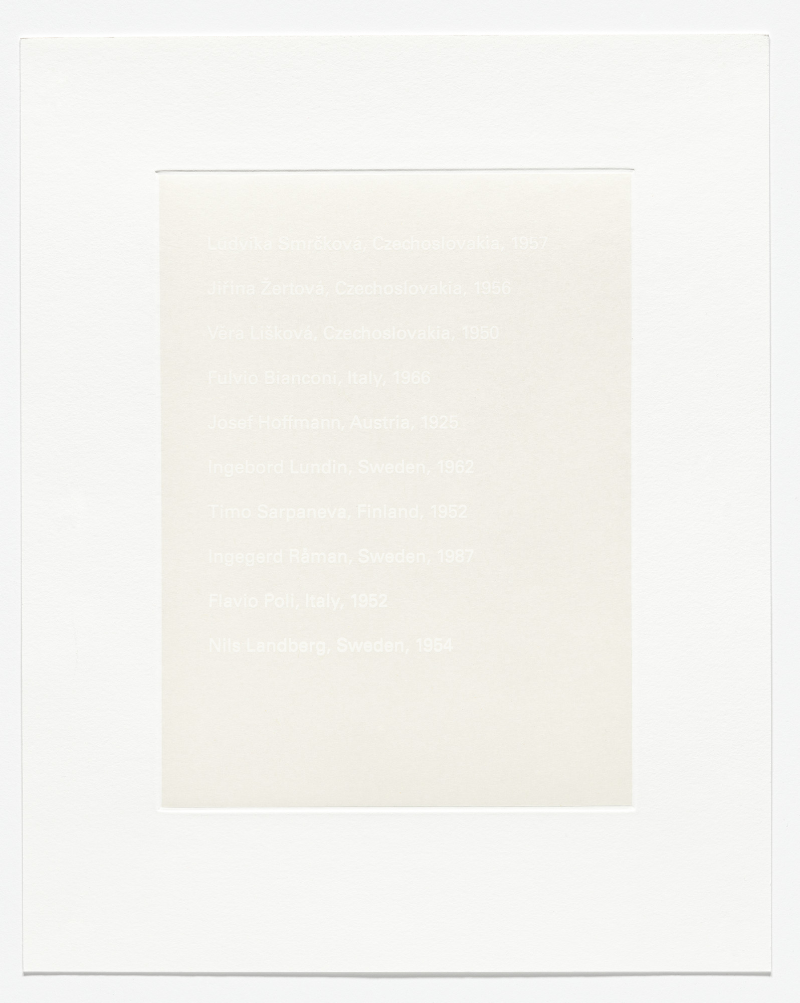 Josiah McElheny. Untitled from White Modernism