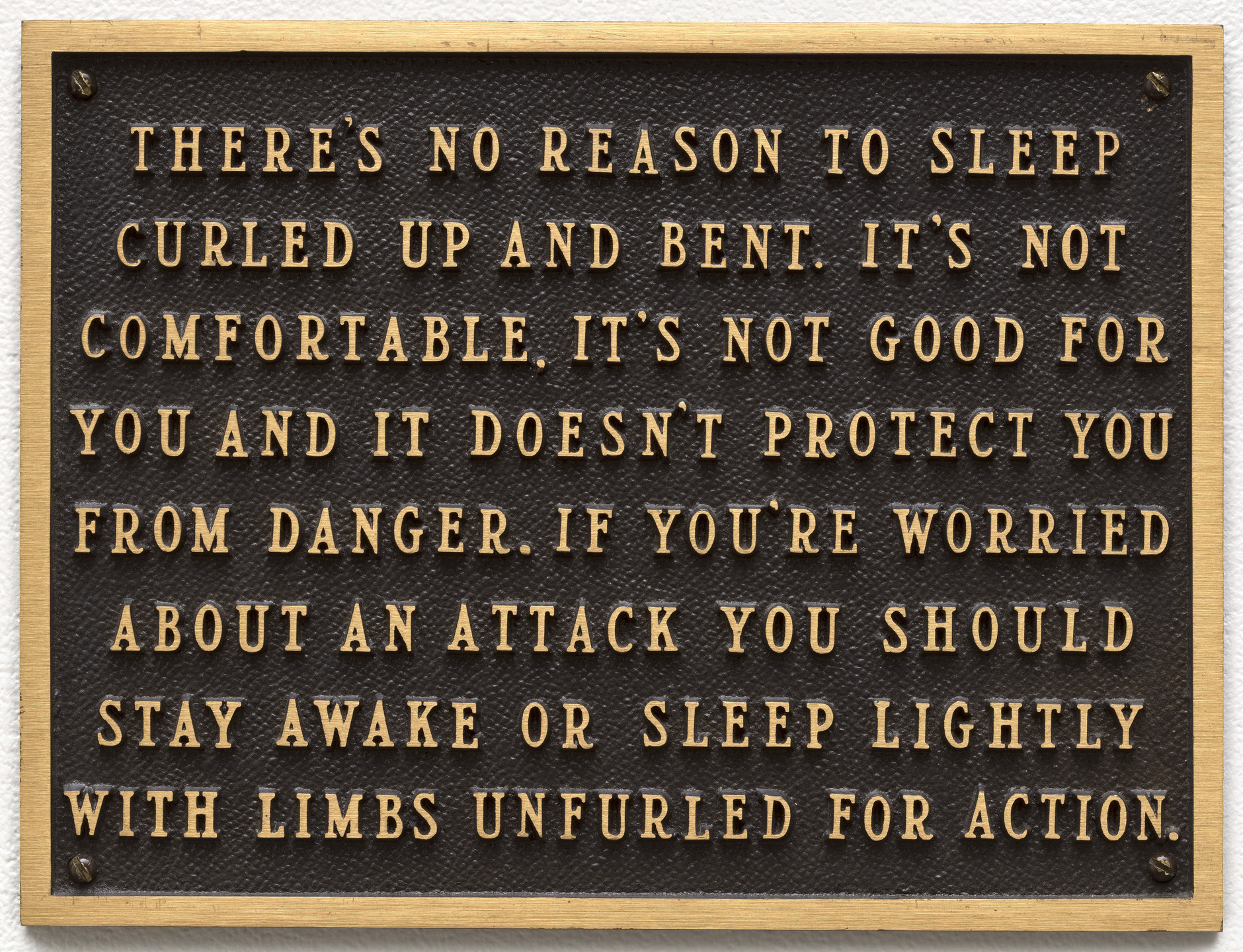 Jenny Holzer. Living: There&#39;s no reason to sleep curled up.... 1980-82