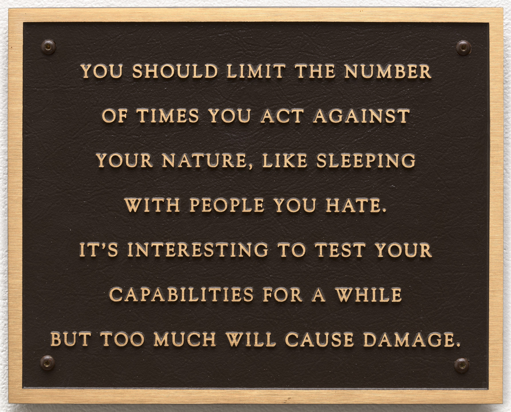 Jenny Holzer. Living: You should limit the number of times.... 1980-82
