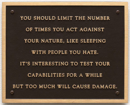 Jenny Holzer. Living: You should limit the number of times...