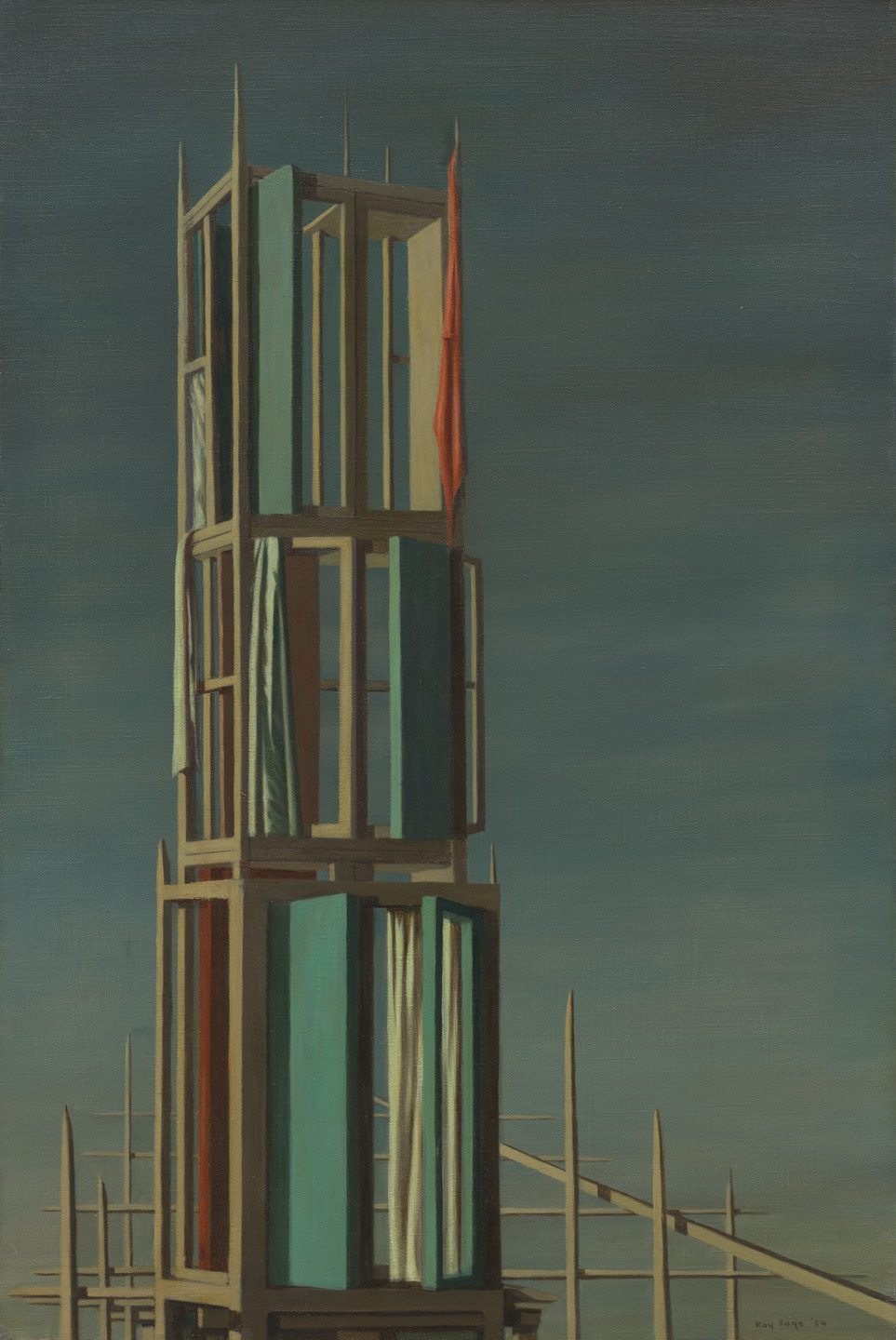 Kay Sage. Hyphen. 1954