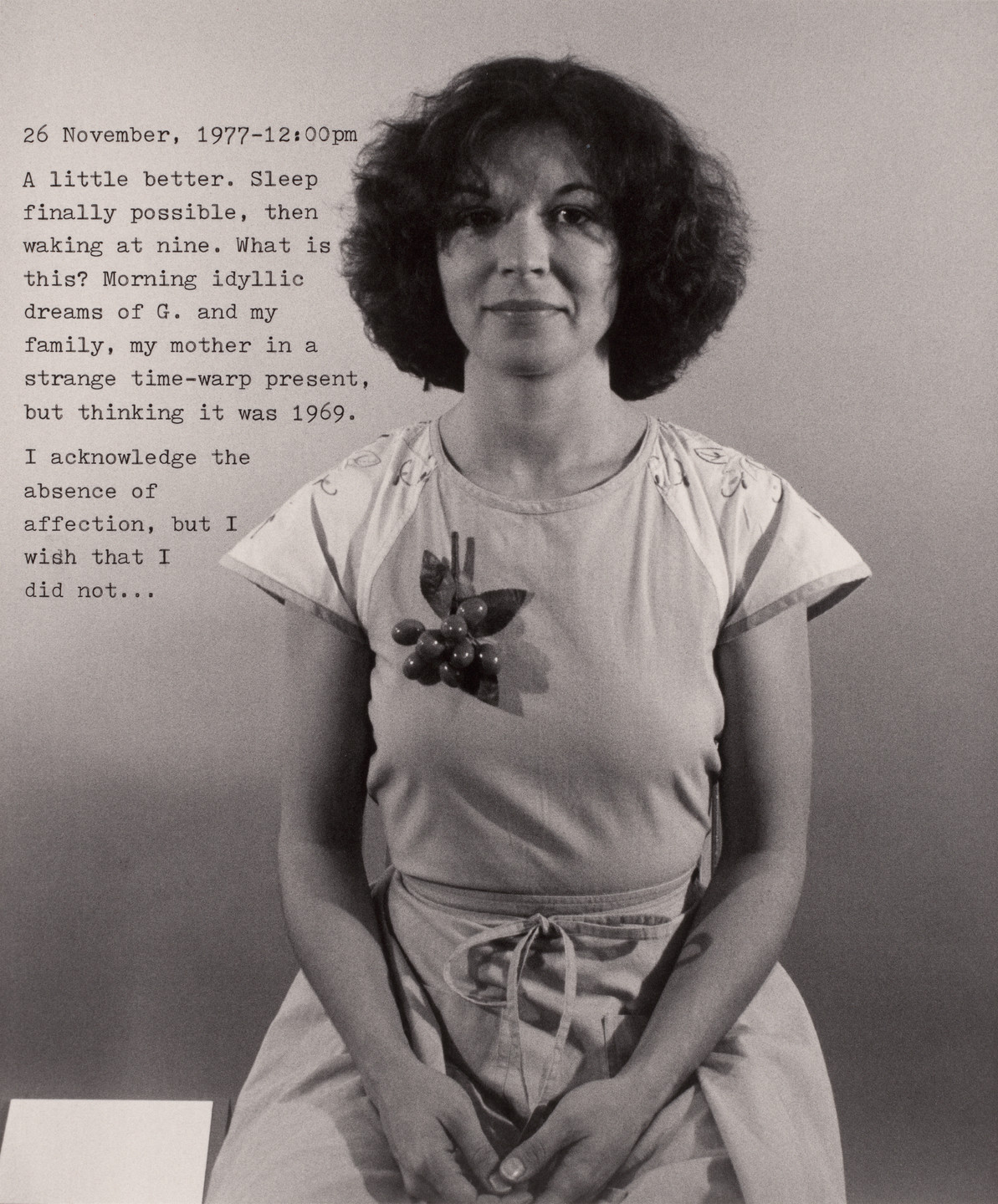 Donna-Lee Phillips. Fragments from a Visual Journal (26 November, 1977–12:00 pm). 1977