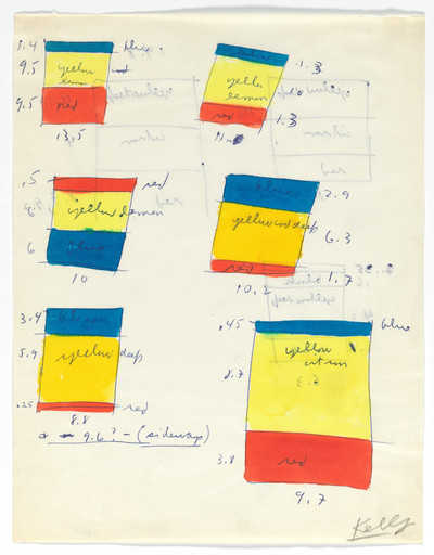 Ellsworth Kelly. Six Studies for Red Yellow Blue and Blue Yellow Red. 1955