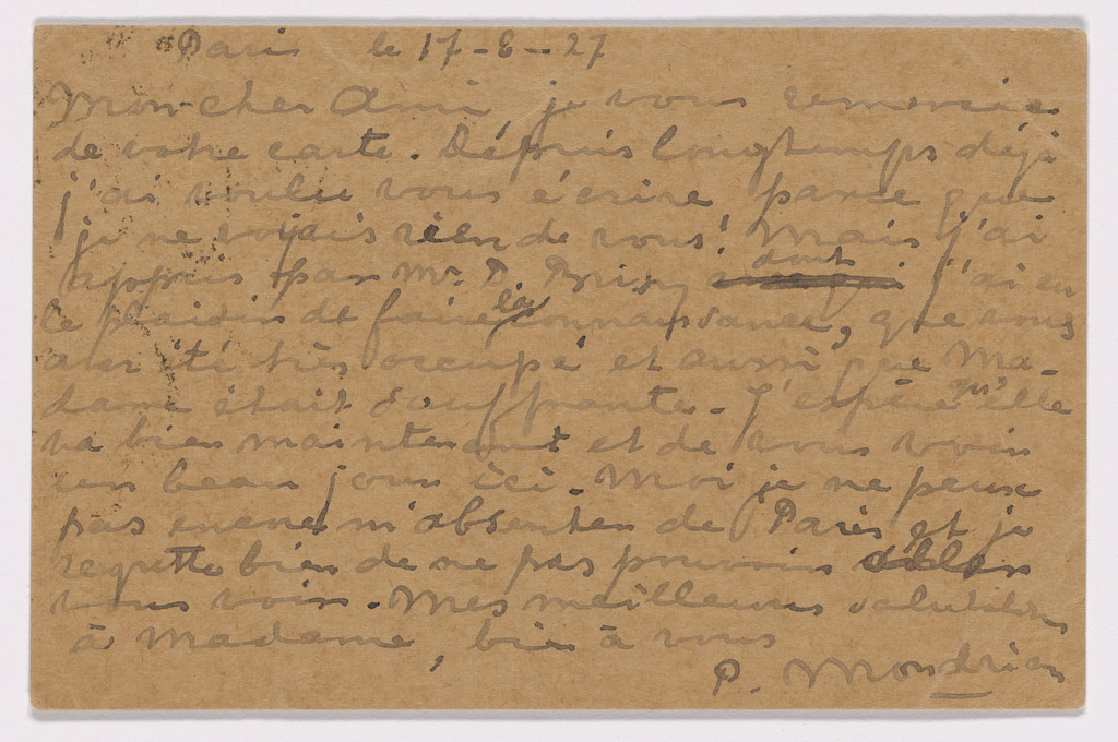 Postcard (Addressed to A.F. Del Marle)