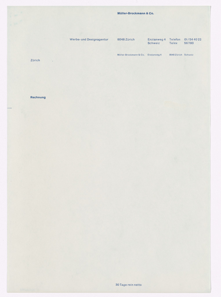 Josef Müller-Brockmann & Co. letterhead