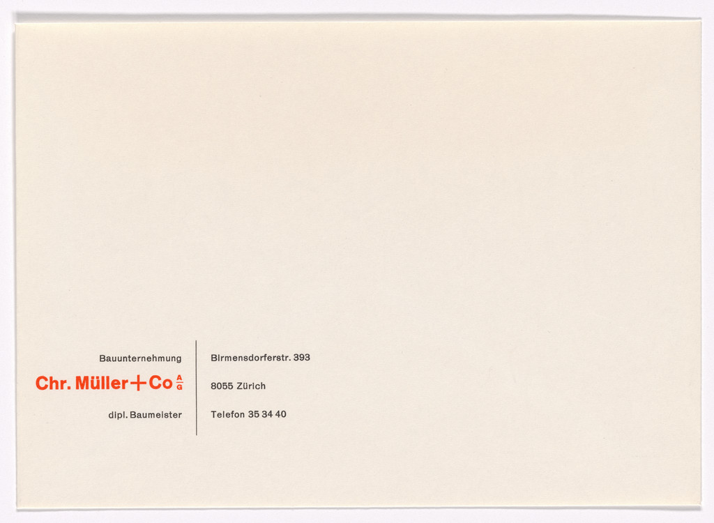 Chr. Müller + Co. AG letterhead stationery envelope