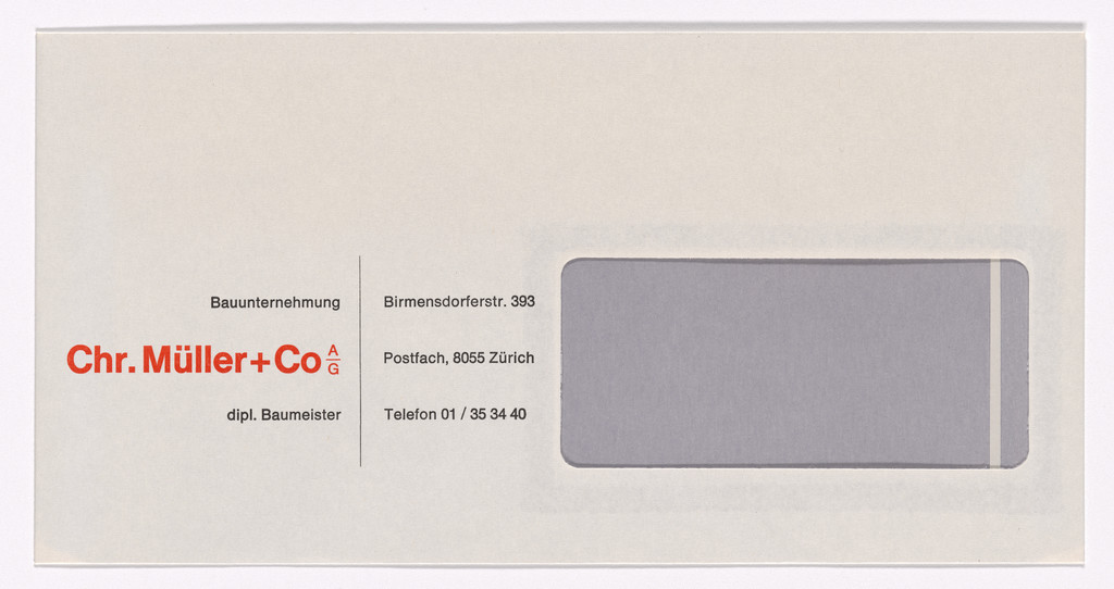 Chr. Müller + Co. AG letterhead stationery envelope