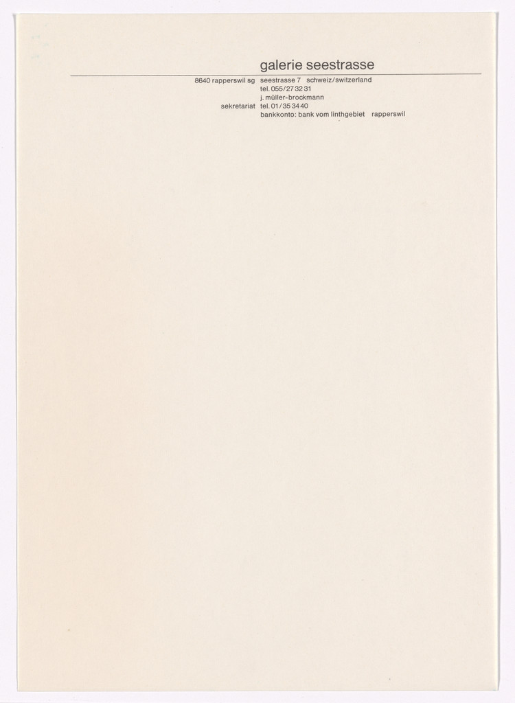 Galerie Seestrasse letterhead