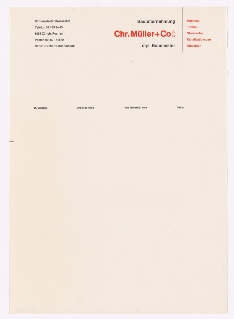 Chr. Müller + Co. AG letterhead