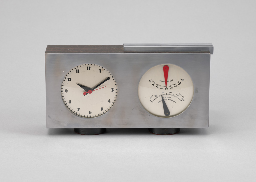 Table clock with thermometer and hygrometer (model 6381)