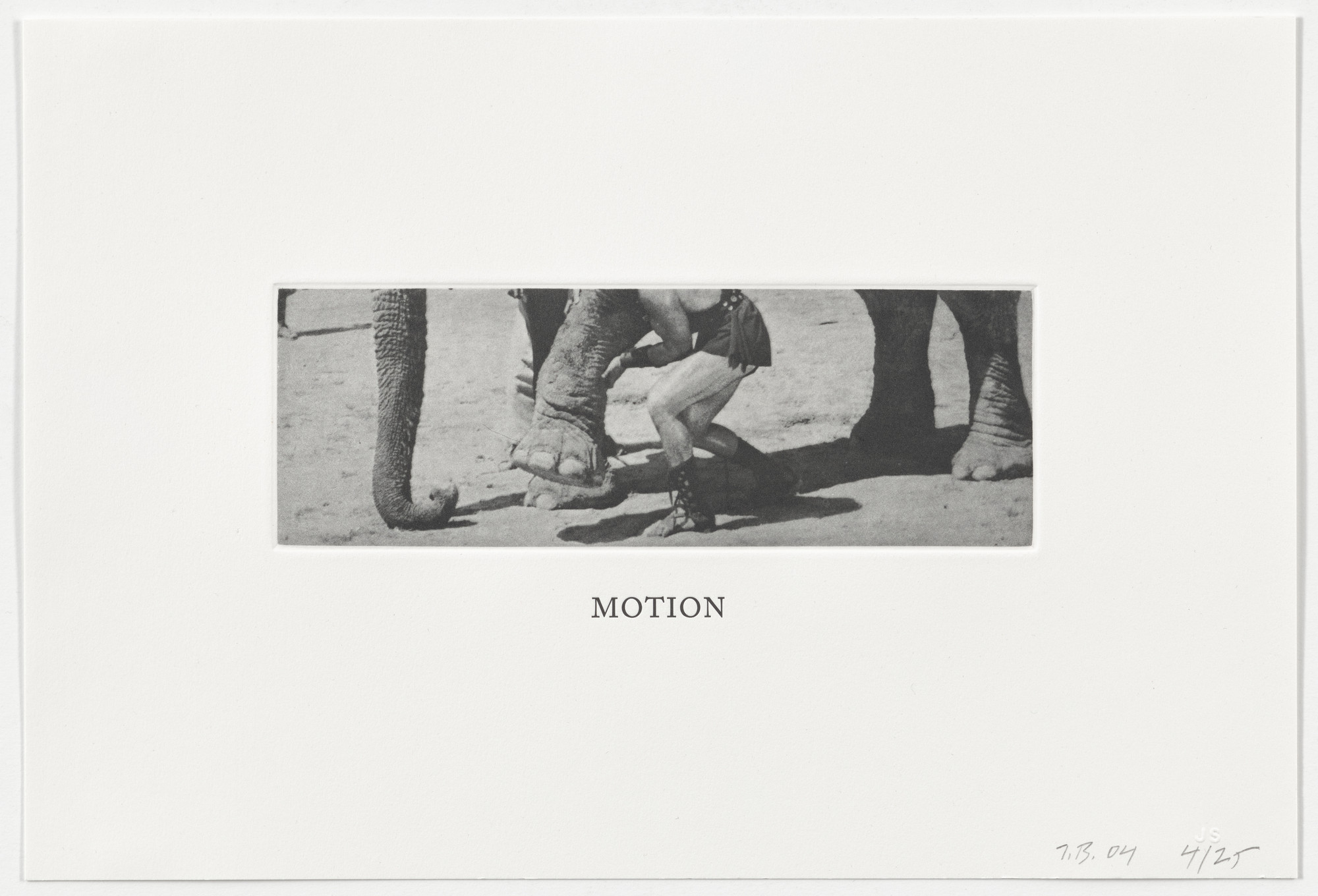 John Baldessari. Motion from Some Narrow Views: (Either Tall or Wide)