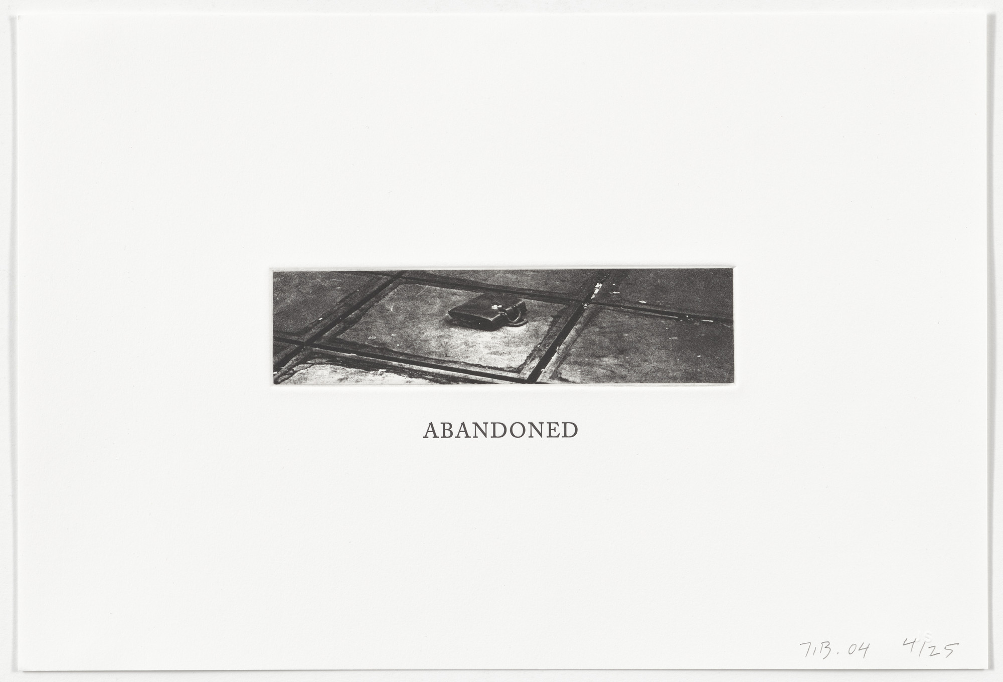 John Baldessari. Abandoned from Some Narrow Views: (Either Tall or Wide)