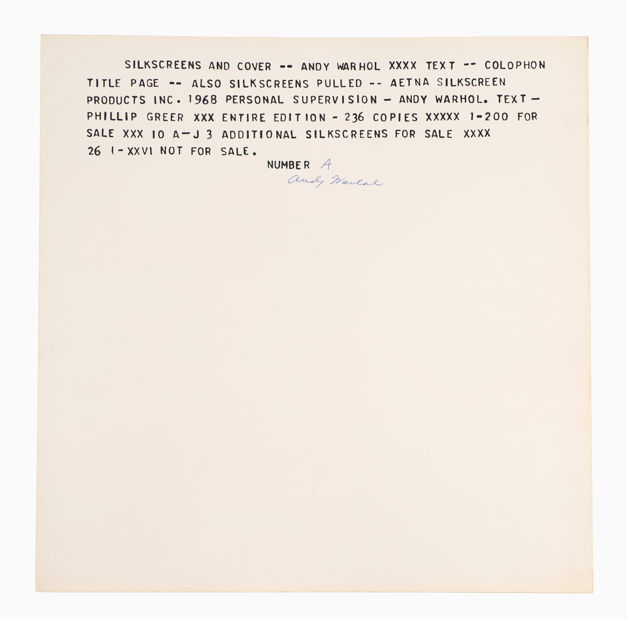 Andy Warhol. Flash—November 22, 1963