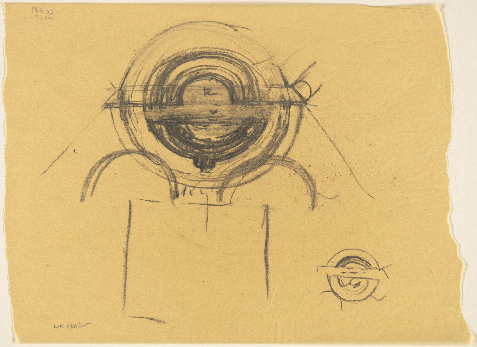 Louis I. Kahn. Sher-e-Bangla Nagar, Capital of Bangladesh, Dhaka, Bangladesh, Prayer Hall: plan sketch. 1965