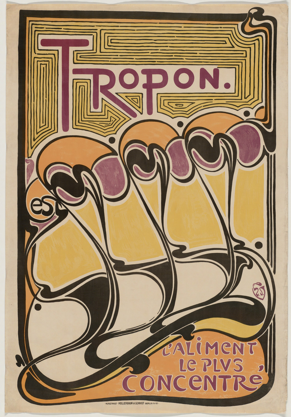 Henry Clemens van de Velde. Tropon, l'Aliment Le Plus Concentré (Tropon, the most concentrated nourishment) (Poster advertising protein extract). 1899