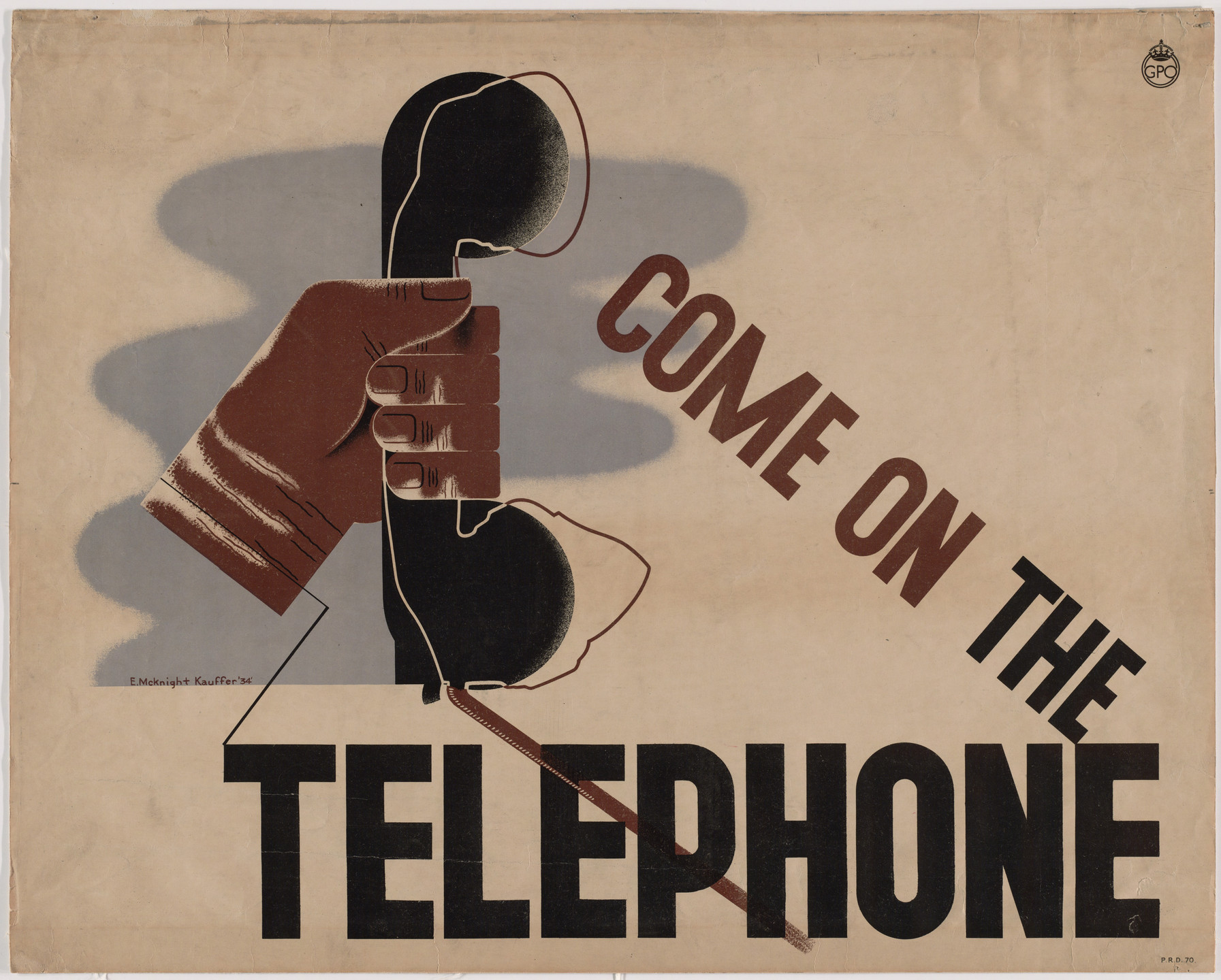 E. McKnight Kauffer. Come on the Telephone. 1934