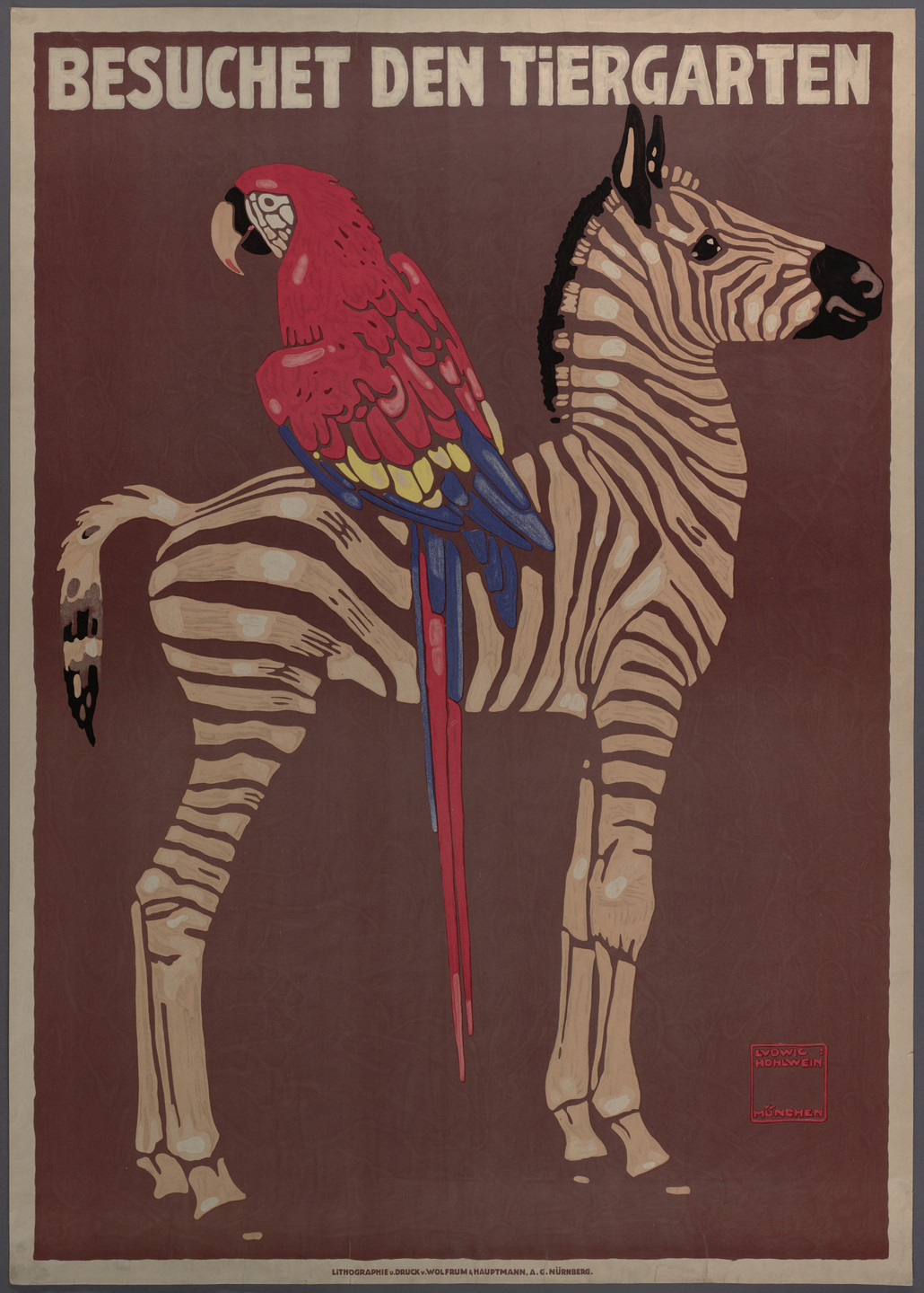 Ludwig Hohlwein. Besuchet den Tiergarten. 1912