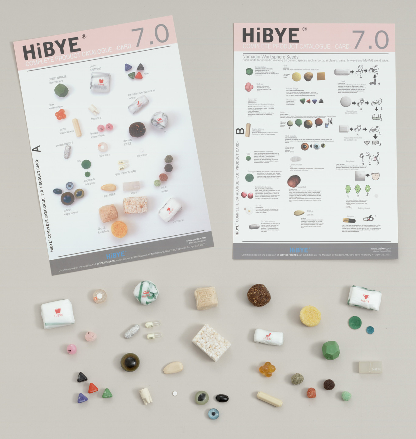 Martí Guixé. H!Bye Pills and Instruction Card Prototypes. 2000