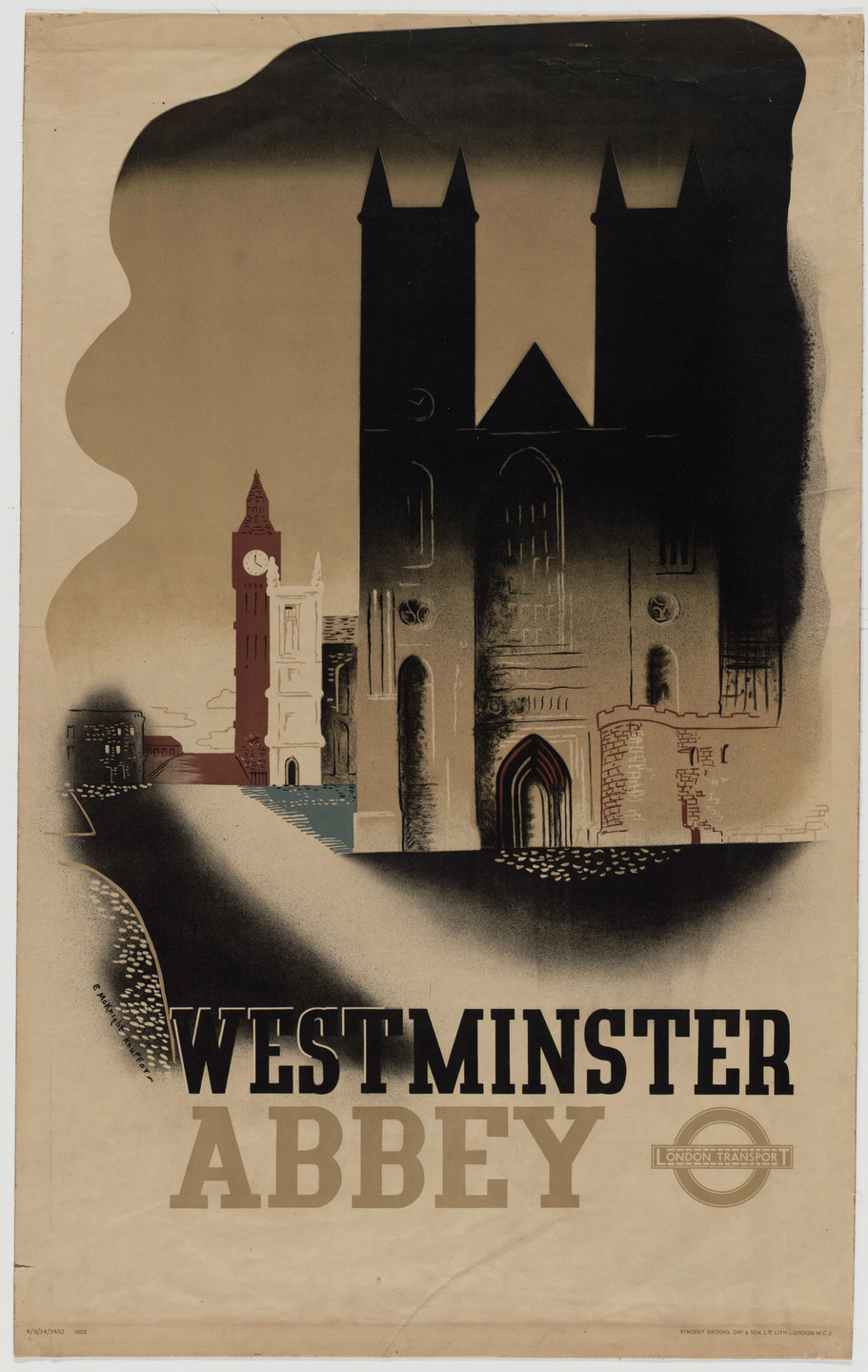 E. McKnight Kauffer. Westminster Abbey. 1934