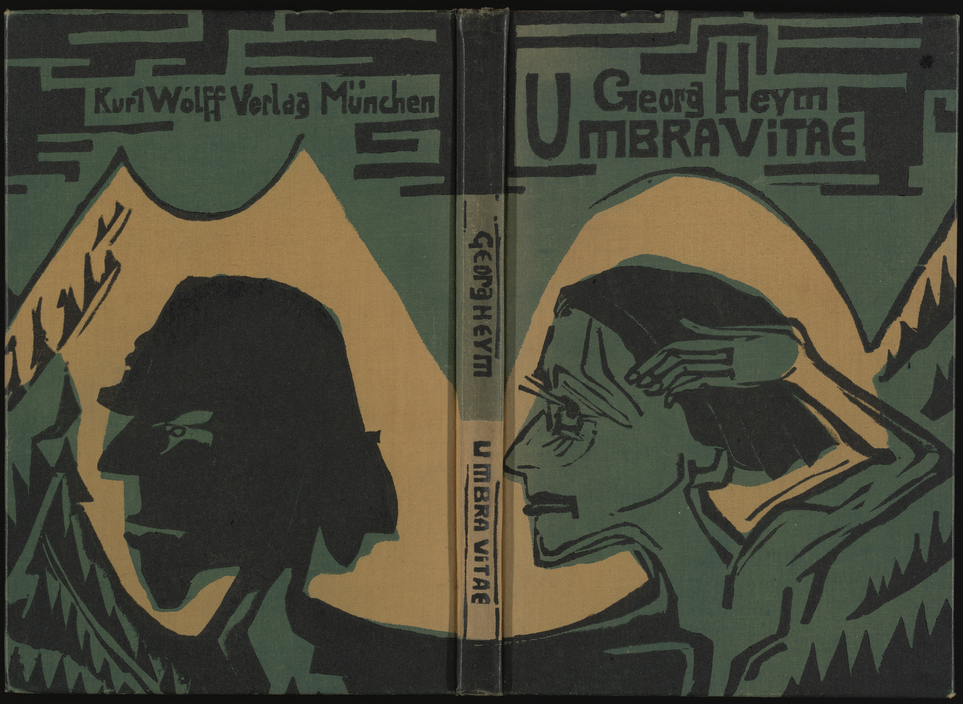 Ernst Ludwig Kirchner. Cover (Bucheinband) from Umbra vitae. 1924