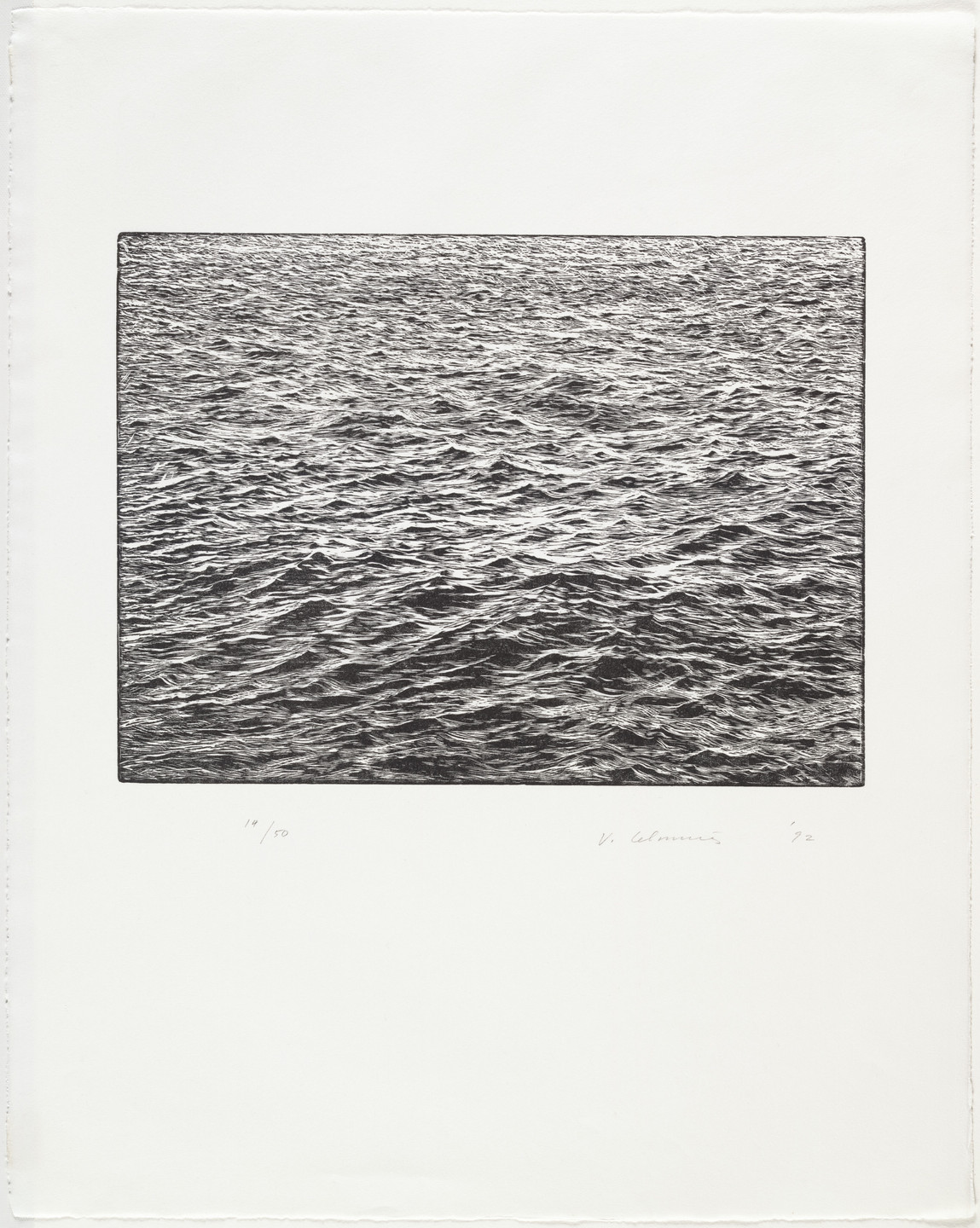 Vija Celmins. Ocean Surface Woodcut 1992. 1992