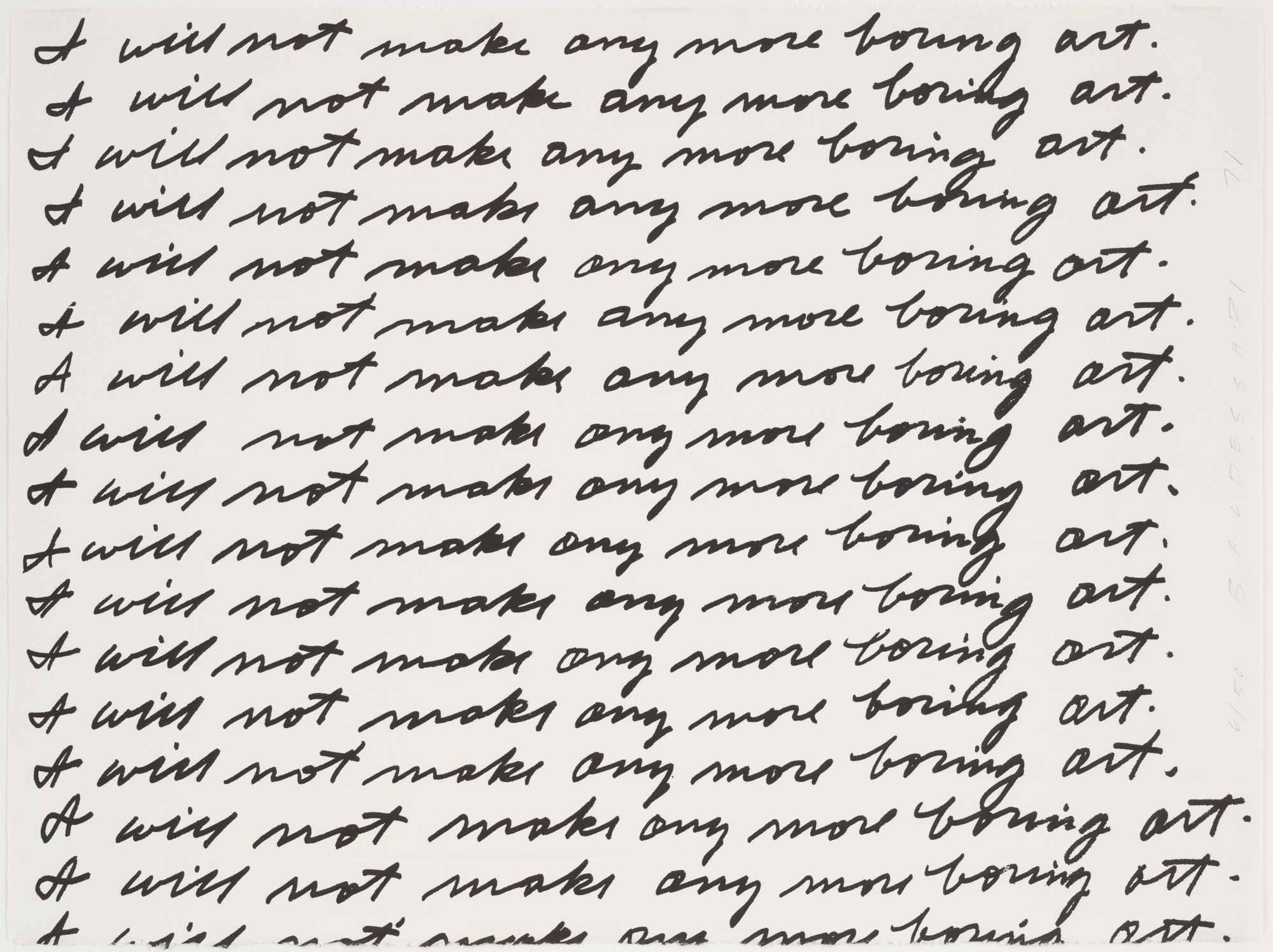 John Baldessari I Will Not Make Any More Boring Art 1971 Moma John Baldessari I Will Not Make Any More Boring Art 1971 Moma