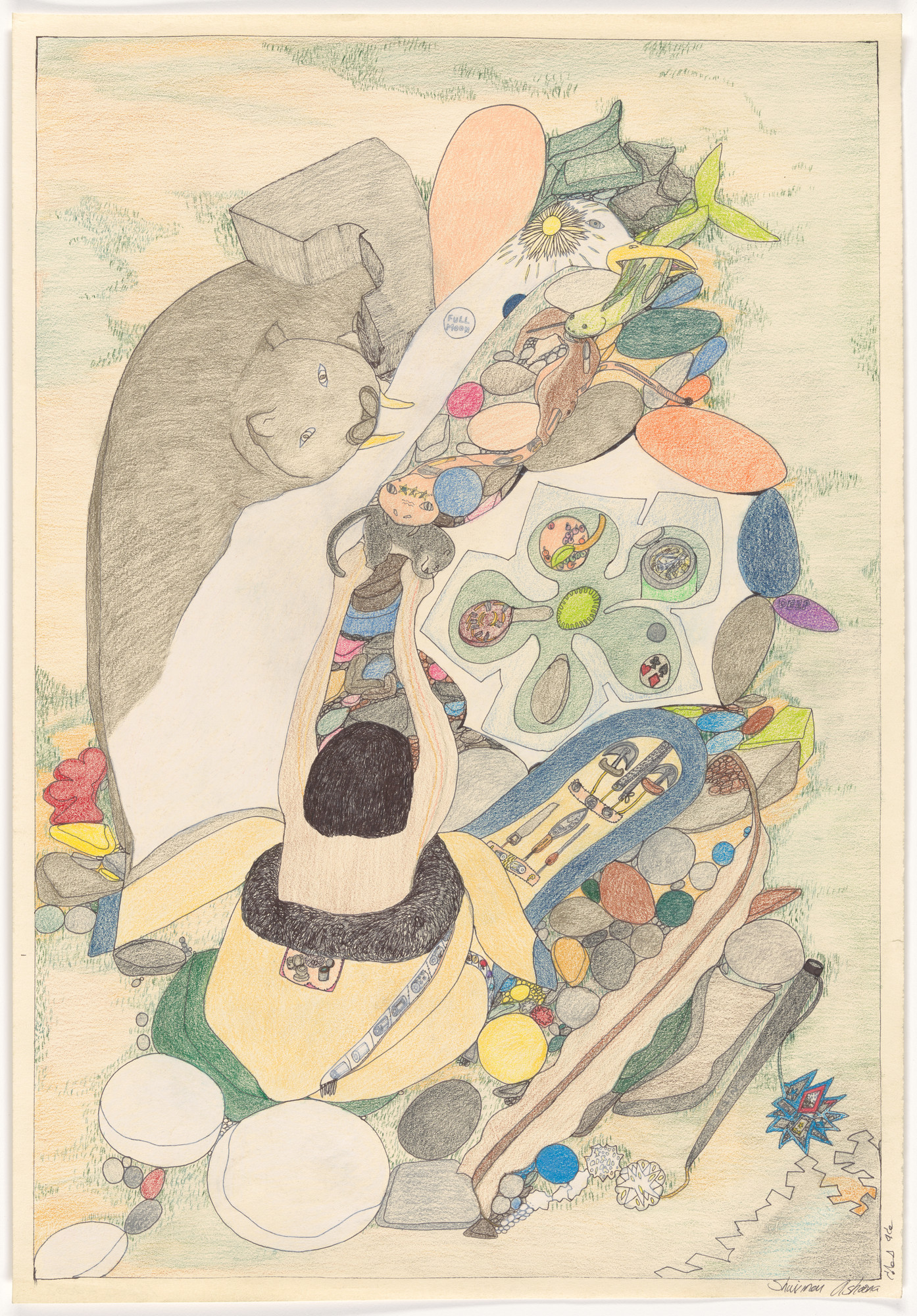 Shuvinai Ashoona (ᓱᕕᓂ ᐊᓱᓇ). Full Moon