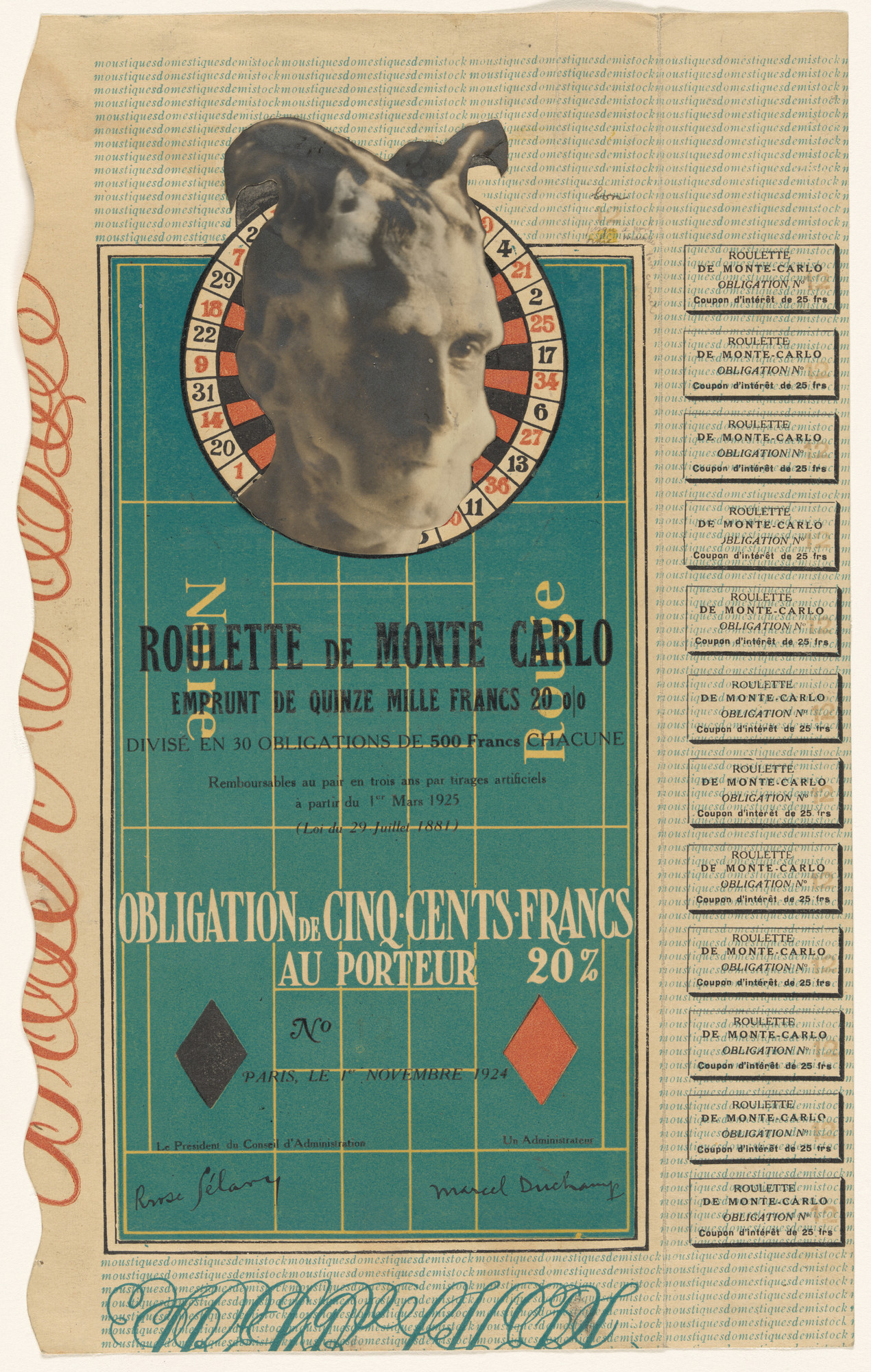 Marcel Duchamp. Monte Carlo Bond (No. 12). 1924 | MoMA