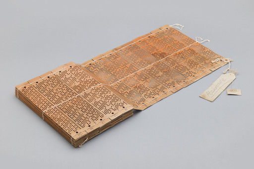 Jacquard loom punched cards for the fabric book cover of Tkanina Polska (Polish Fabric)