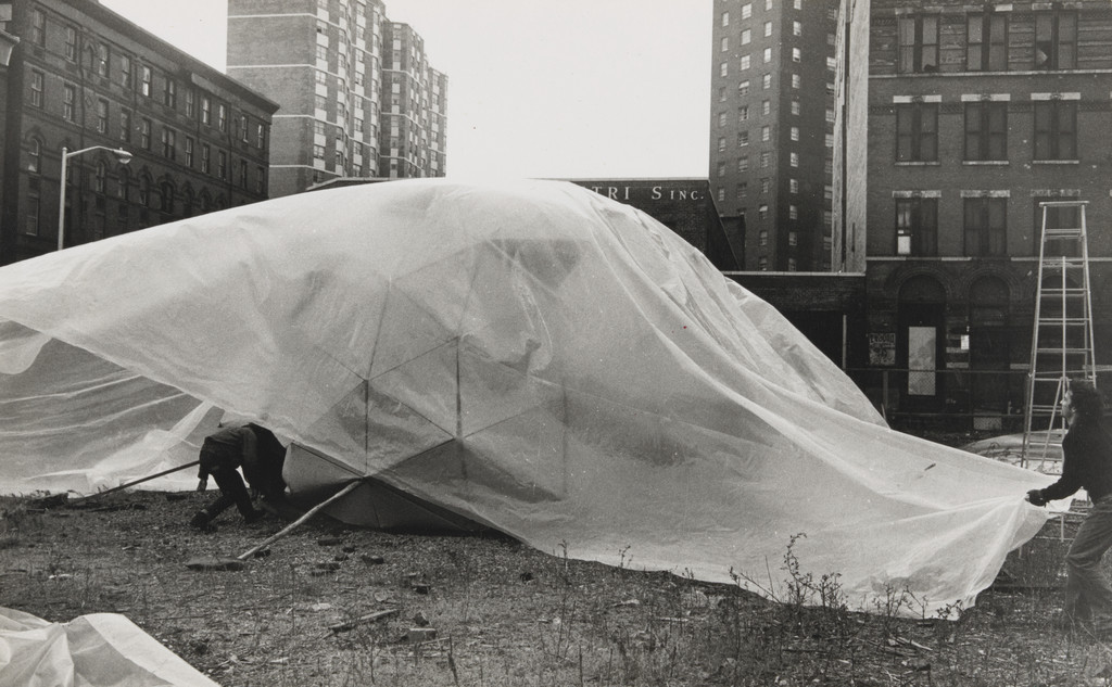 Photograph from the book CHARAS: The Improbable Dome Builders (1973)
