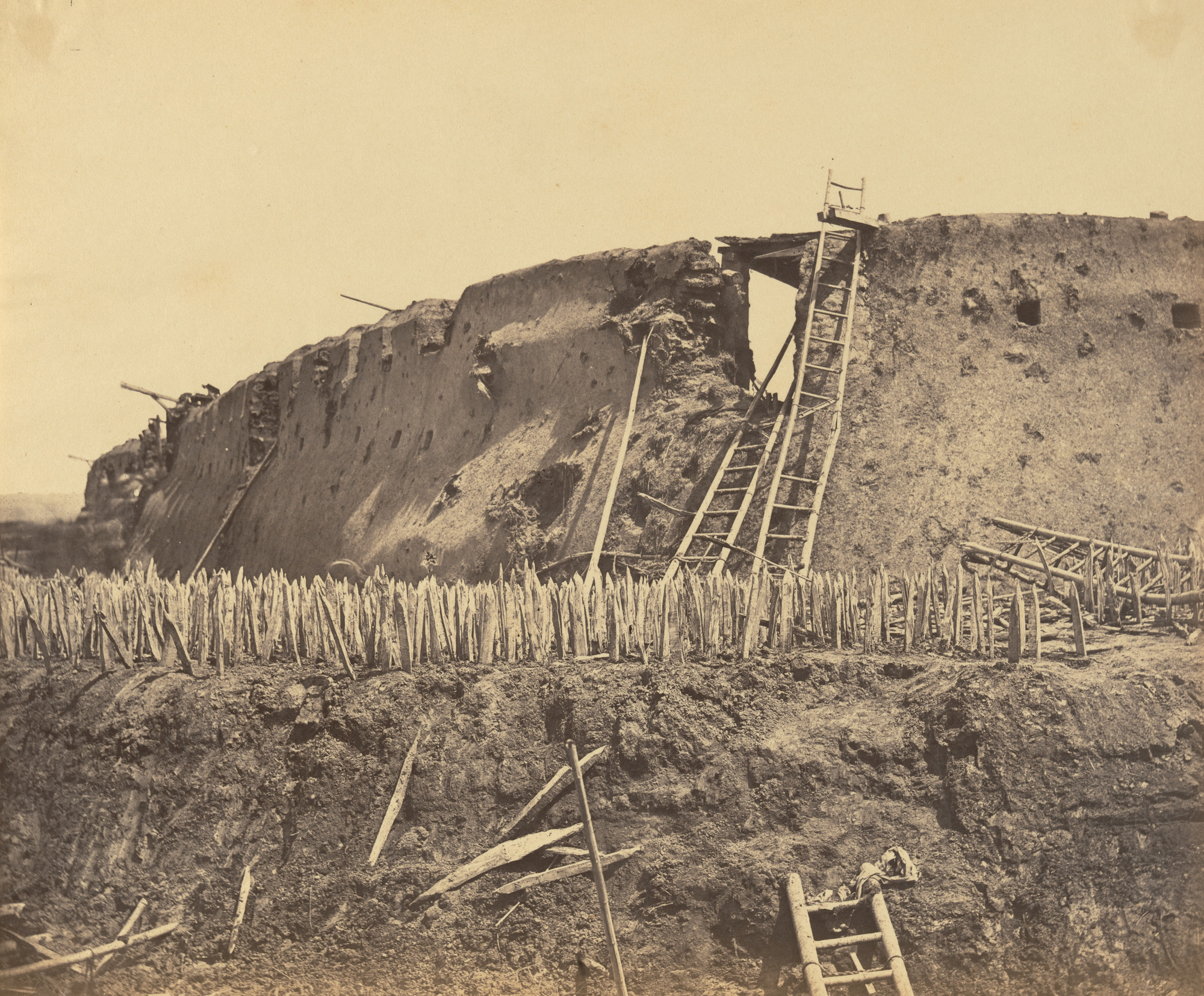 Felice Beato. Angle of North Taku Fort at Which the French Entered, August 21st