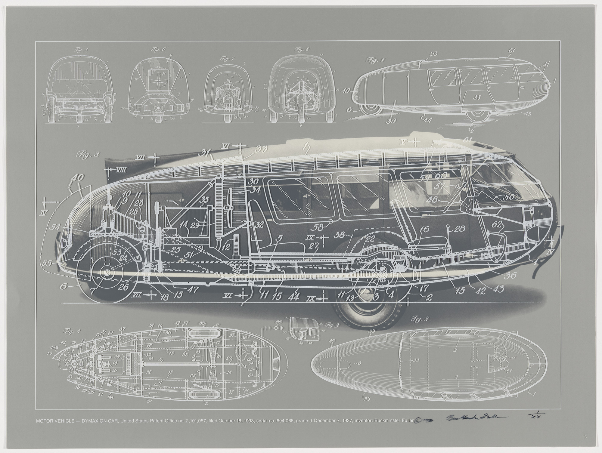 R. Buckminster Fuller. Motor Vehicle—Dymaxion Car from Inventions: Twelve Around One