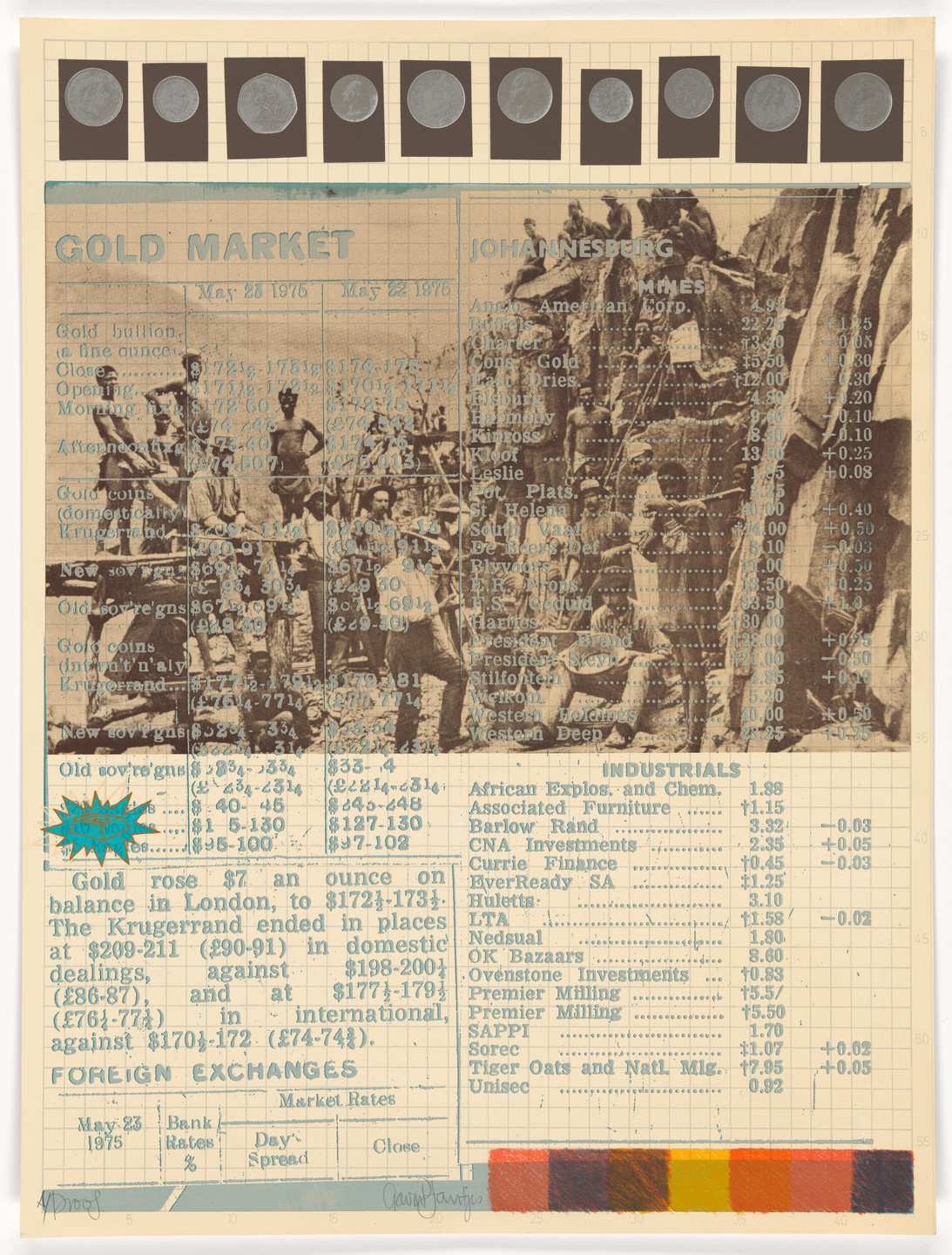 Gavin Jantjes. Gold Market from A South African Colouring Book. 1974–75
