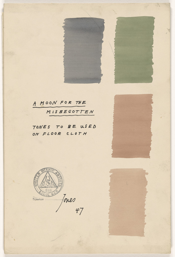 Tones to be Used on Floor Cloth. Set design for the play A Moon for the Misbegotten