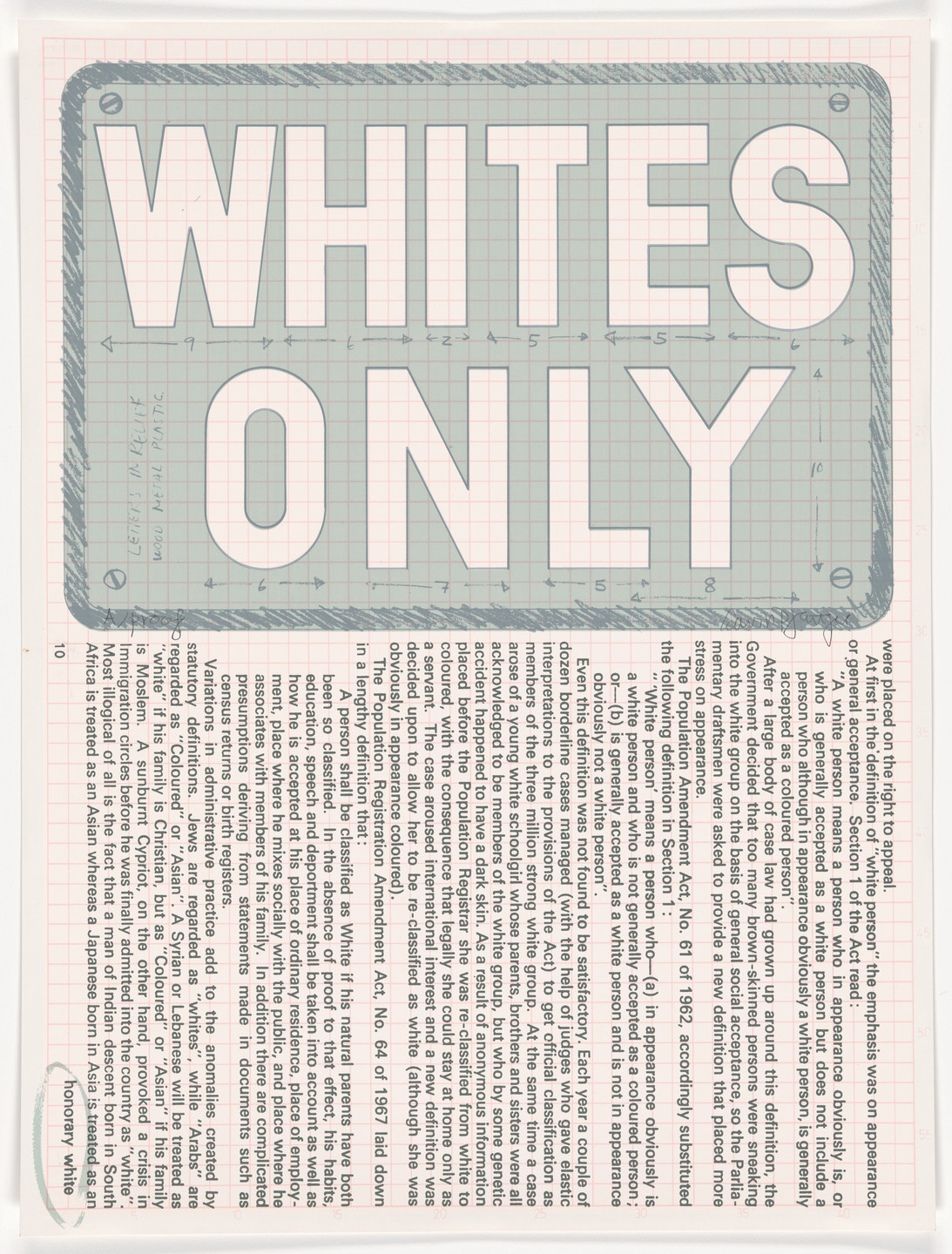 Gavin Jantjes. Whites Only from A South African Colouring Book. 1974–75