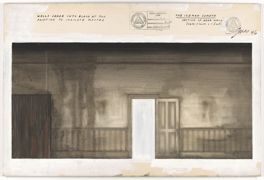 Section of Rear Wall. Set design for the play The Iceman Cometh